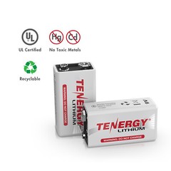 Tenergy 9V Lithium Battery 1200mAh L522 6LR61 1604LC UL Bulk Lot Pricing