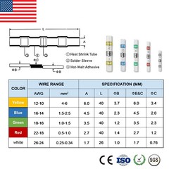 400/160PCS Waterproof Solder Stick Seal Sleeve Heat Shrink Butt Wire Connectors