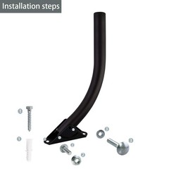 Antenna Mount – 1 BY ONE Attic Adjustable Weather Proof 15.31 inch, Black