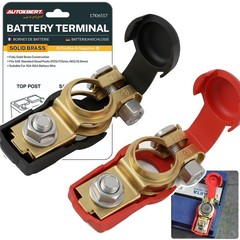 2x Top Post Brass Car Battery Terminal Pole Connector Clamp Quick Disconnect 12V