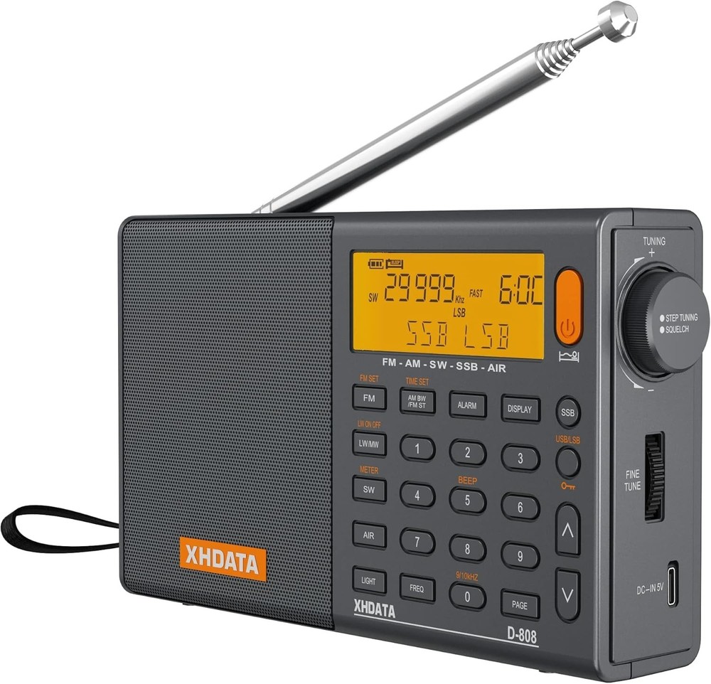 XHDATA D-808 Professional Portable Radio | FM Stereo/SW/MW/LW/Air Band Receiver