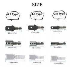 2.8/4.8/6.3mm Spade Terminals Male Female Brass Crimp Electrical Wire Connectors