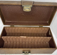 Vintage Cassette Carrying Case—30 Tapes with Red Felt Interior—SHIPS IN 24 HOURS