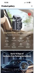 Baseus VD1 Pro Solar Dash Cam Front and Rear, 4K+1080P Dash Camer – SEALED