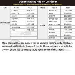 Car External CD Player Car Portable USB Integrated Add-On CD Player Plug n Play