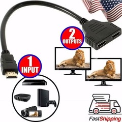 4K HDMI Cable Splitter Adapter 2.0 Converter 1 In 2 Out 1 Male to 2 Female