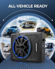 1200W 10″ Car Subwoofer, Slim Under Seat Powered Subwoofer and Amp Package,High/