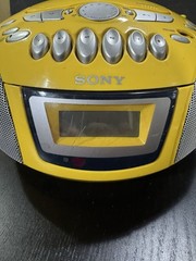 Sony CFD-E75 Yellow Portable AM/FM CD Cassette Radio Works Tested With Remote