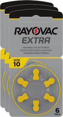 18 x Rayovac Hearing Aid Batteries 10 Extra Advanced 1.45V 105mAh 10AU-6XEMF