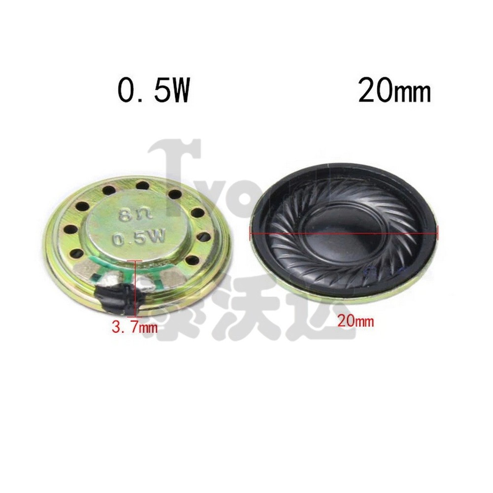 Small Speakers 8 Ohm 0.25W/0.5W/1W/2W Round Speaker Loudspeaker Various Sizes