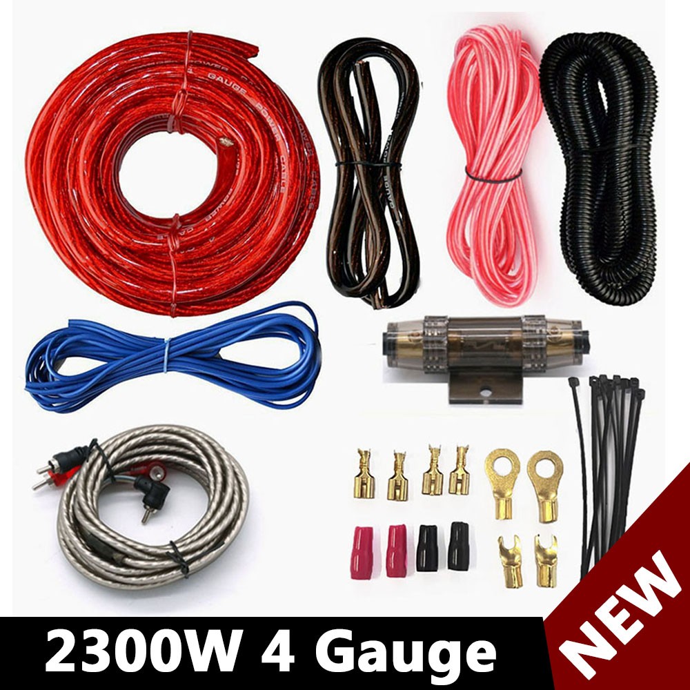 4 Gauge Amplifier Installation Kit Complete Car Wires Wiring Subwoofer Speaker~~