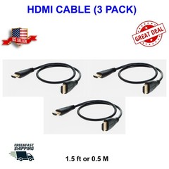 4K HDMI Cable, HDMI 2.0 Cable 0.5M/1.5FT – Ultra High Speed (3 PACK)