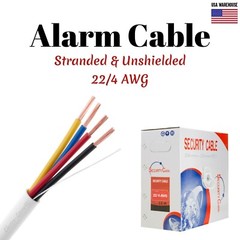 1000ft Alarm Security Wire Cable 22/4 Gauge Stranded Conductor UTP Unshielded