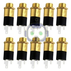 5 Pack HQ Gold Plated 3.5mm Stereo Female Audio Jack Connector Panel Mount