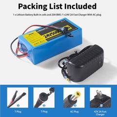 24V5Ah Rechargeable Lithium Li-ion Battery 7S2P With Charger For DIY Projects