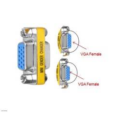 VGA Female To Female Adapter 2 Pack HD15 Gender Changer Coupler Extender