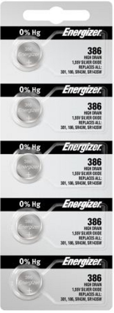 Ten (10) Energizer 386/301 Silver Oxide High-Drain Batteries 1.55v (2×5 Strips)*