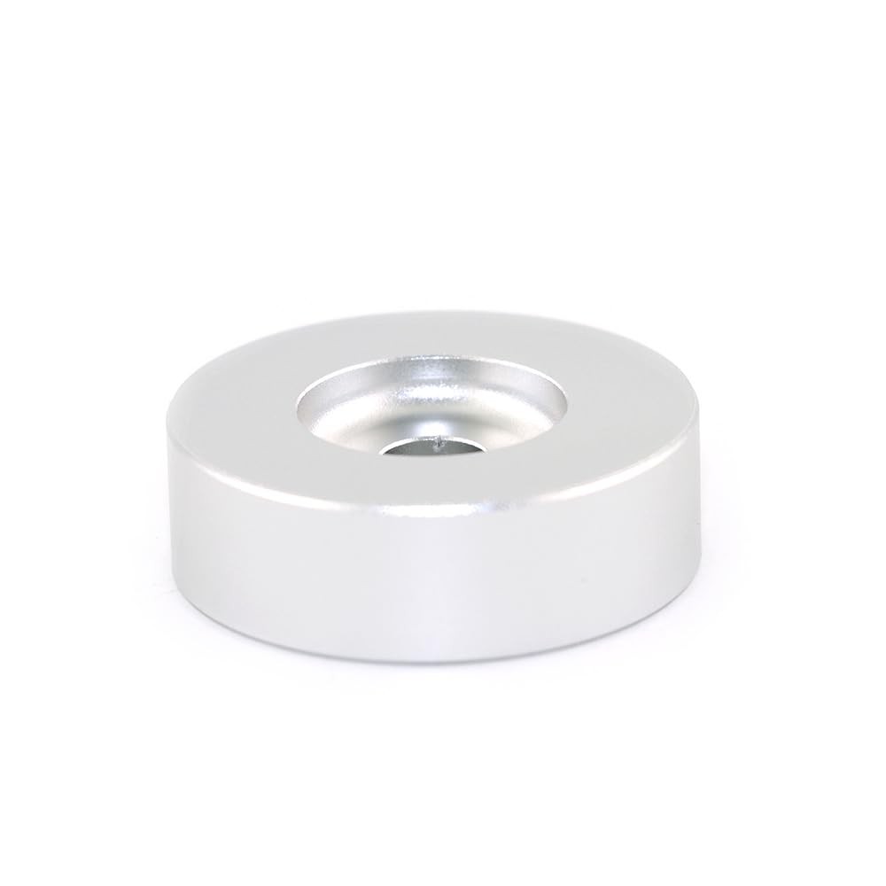 Silver 45 RPM Adapter 7 Inch Vinyl Record Player Turntable Solid Aluminum Dome