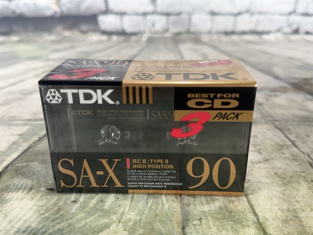 TDK SA-X 90 Audio Cassette Sealed Pack Of 3 Made In Japan Vintage PK BIN