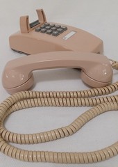 Western Electric rose beige 2554 touch tone wall phone, works