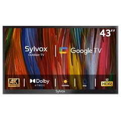 Sylvox Google Outdoor TV 43in Waterproof Smart TV 4K Voice Assistant 1000 nits