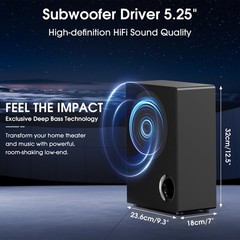 Barra De Sonido Con Subwoofer 240W 35 Pulgadas Desmontable Bluetooth En Oferta