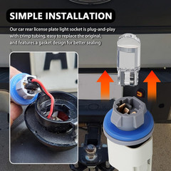 Car Rear License Plate Light Socket with Female Connector Pigtail OEM F81Z-13…