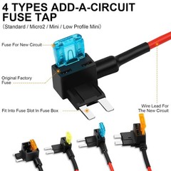 16 Pack 4 Types Fuse Tap, Upgraded 12V Car Add a Circuit Tap Kit Upgraded NEW***