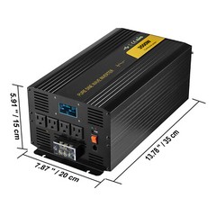 Pure Sine Wave Power Inverter 3500W 7000 Watt 12V DC to 110V 120V AC LCD