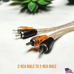 VLYNX 2 or 15 FT 100% Copper RCA Male L/R Stereo Audio Cable Cord Plug Flexible