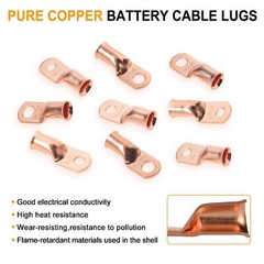 30/10PCS 1/0 AWG-3/8 Battery Lugs,Ring Wire 0 Guage Terminals,Battery Cable Ends