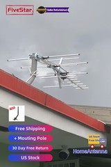 Super Strong Yagi Outdoor TV Antenna 200 Mile Reception Attic Roof