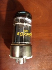 Sylvania 6080 Vacuum Tube, Triple Mica, Ceramic Base code DA EBC Tests GOOD USA