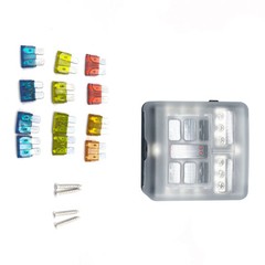 12-24V Blade Fuse Box Block Holder 6 Way Car Boat Power Distribution Panel Board