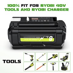 1/2X 40V 40Volt 8.0Ah Battery High Capacity Lithium ion For OP4050 For Ryobi