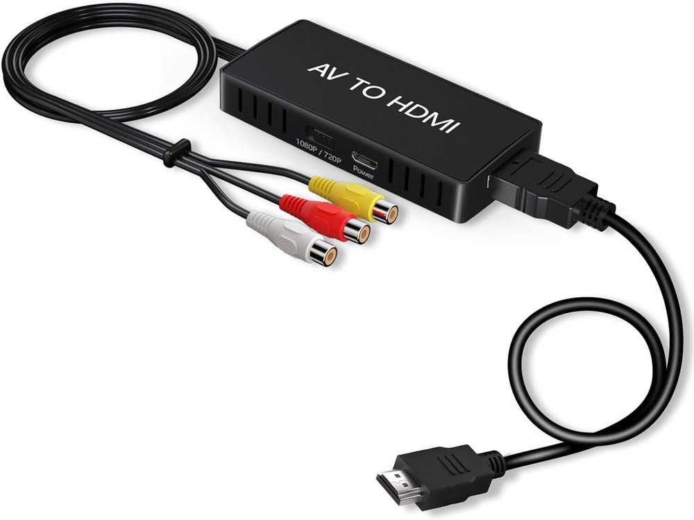 RCA to HDMI Converter, Analog Composite to HDMI Adapter Compatible VCR,DVD,VHS