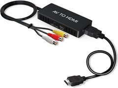 RCA to HDMI Converter, Analog Composite to HDMI Adapter Compatible VCR,DVD,VHS