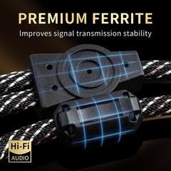 9.84ft Audiophile HiFi Audio RCA Cables-RCA to 3.5mm,15 AWG,4N OFC Core,Gold-…