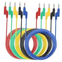 Sumnacon 5Pcs Banana to Banana Plug Test Lead, 4mm Stackable Banana Plug 2 m