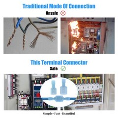 500X Insulated Female Male Spade Crimp Terminal Quick Disconnect Wire Connectors