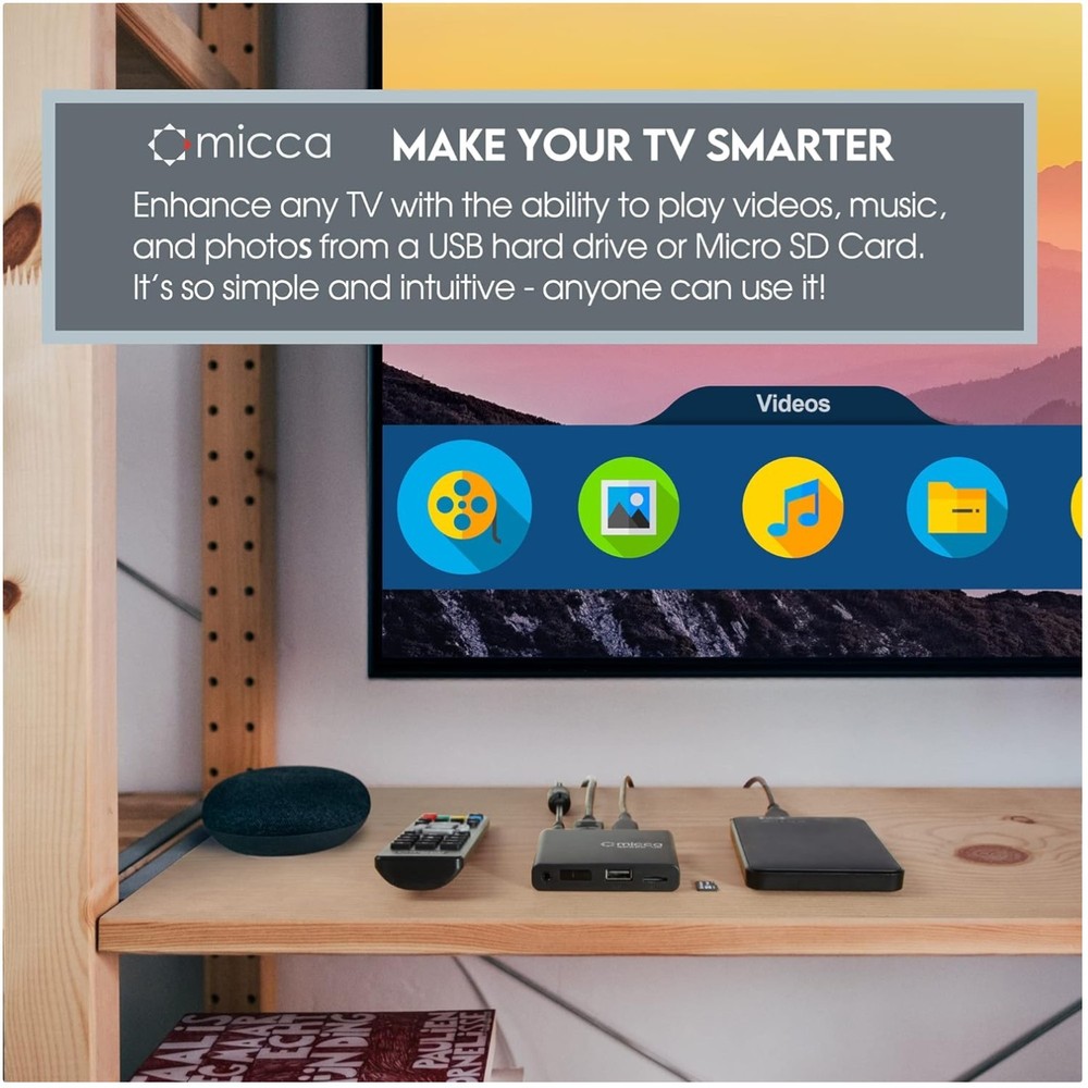 Portable 4K Media Player – MP4, MKV, MP3, JPG, HDMI, AV