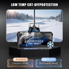 36V 105Ah LiFePO4 battery 200A BMS with 43.8V 25A charger for golf carts