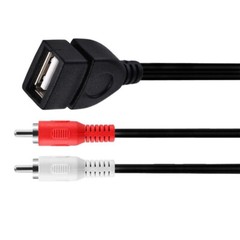 USB 2.0 A Female to 2 RCA Phono Male Plug Audio PC TV Video Extension Cable Cord