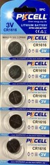 CR 1616 PKCELL LITHIUM BATTERIES (5 piece) 3V watch New Authorized USA Seller