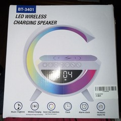 ⭐️NEW MODEL AWESOME ⭐️LARGE LED WIRELESS Phone Charger/SPEAKERS,FM/ CLOCK/ ALARM