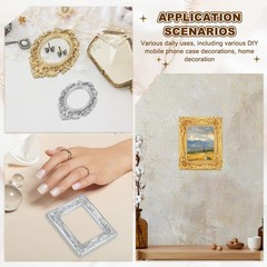 uxcell 10pcs Vintage Resin Picture Frames, Mini Tiny 1.5 x 1.2 inch, Gold