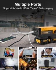 300W Portable Power Supply Inverter Compatible with dewalt 2Pack 20V Battery 6A