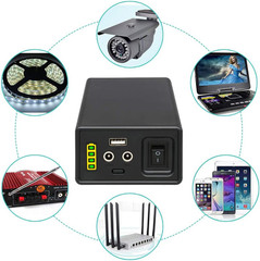 12V 38400mAh Lithium Ion Battery Pack with Dual DC & USB Outputs