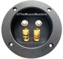 Gold Banana Speaker Screw Terminal Cup Dual 1/4″ Jacks Home Pro Studio Cabinets