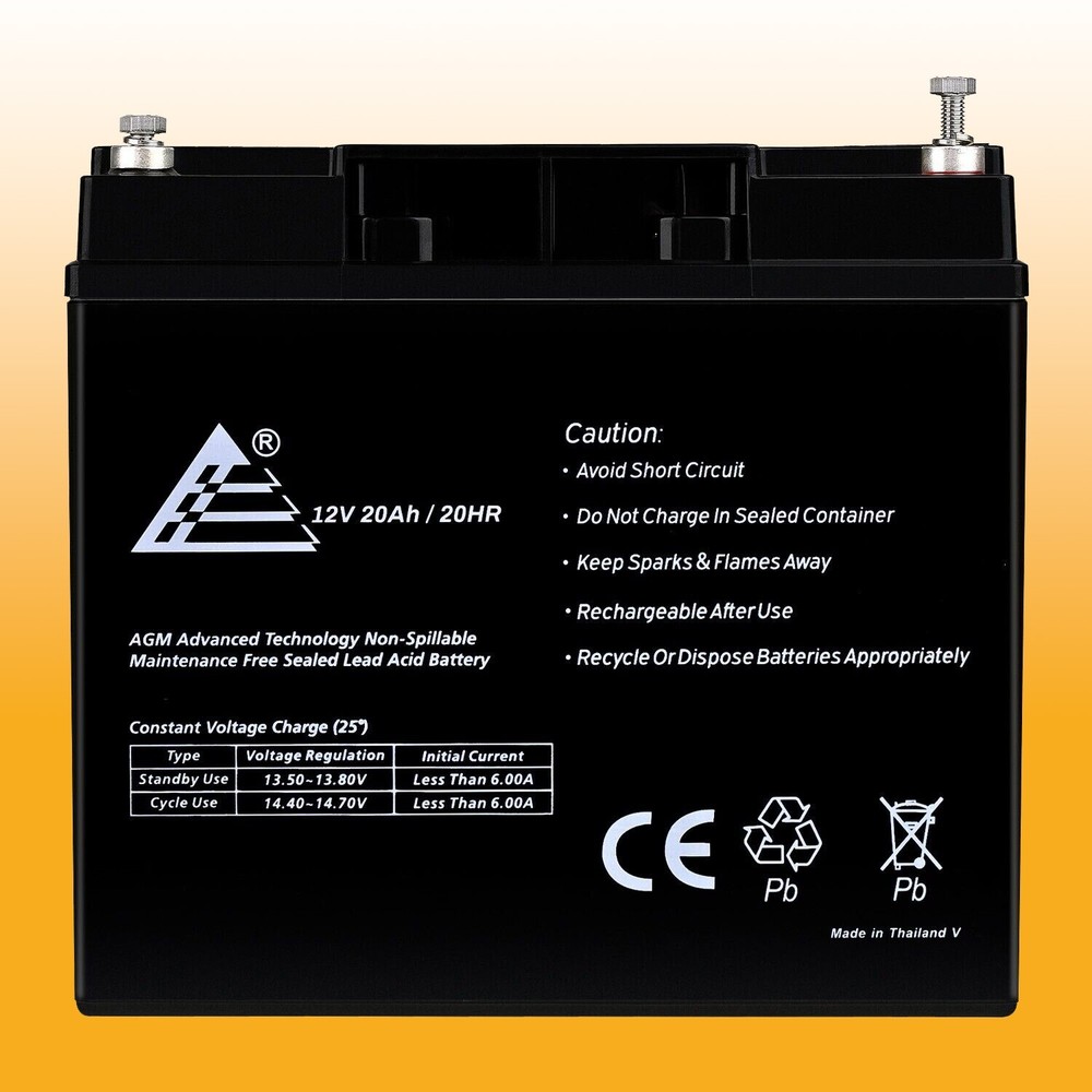 12V 20AH SLA Nut and Bolt terminal Battery for Jump N Carry JNC105